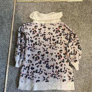 Anthropologie Leopard Print Cowl Neck Sweater